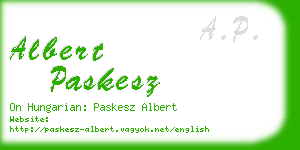 albert paskesz business card